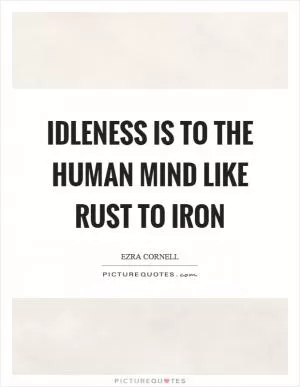 Idleness is to the human mind like rust to iron Picture Quote #1