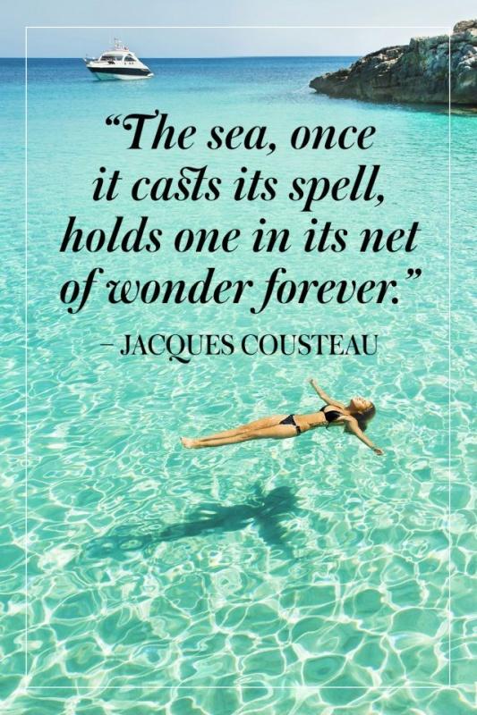 The sea, once it casts its spell, holds one in its net of wonder forever Picture Quote #2