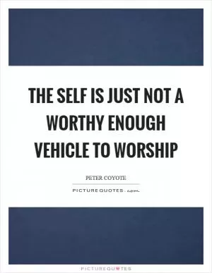 The self is just not a worthy enough vehicle to worship Picture Quote #1