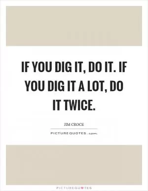 If you dig it, do it. If you dig it a lot, do it twice Picture Quote #1