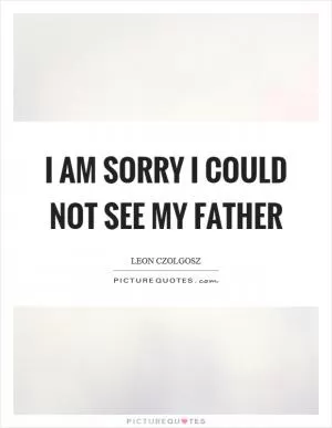 I am sorry I could not see my father Picture Quote #1