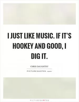I just like music. If it’s hookey and good, I dig it Picture Quote #1