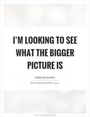I’m looking to see what the bigger picture is Picture Quote #1