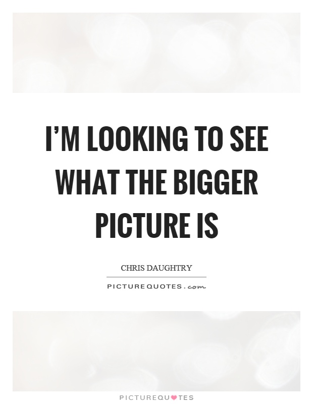 I'm looking to see what the bigger picture is Picture Quote #1