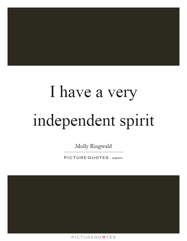 I have a very independent spirit Picture Quote #1