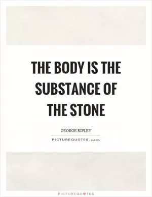 The body is the substance of the stone Picture Quote #1