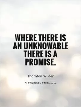 Where there is an unknowable there is a promise Picture Quote #1
