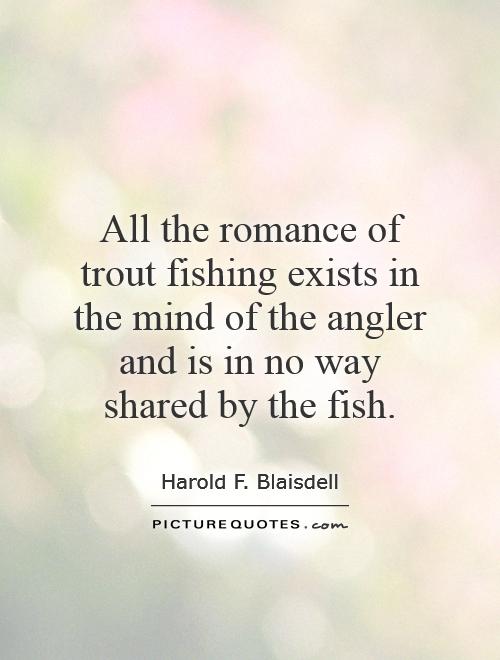 All the romance of trout fishing exists in the mind of the angler and is in no way shared by the fish Picture Quote #1