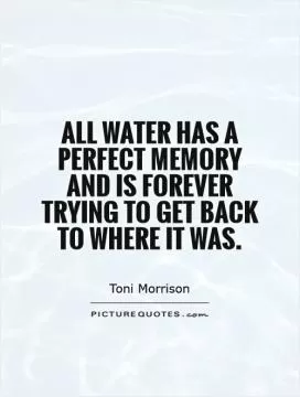 All water has a perfect memory and is forever trying to get back to where it was Picture Quote #1