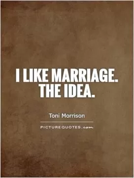 I like marriage. The idea Picture Quote #1