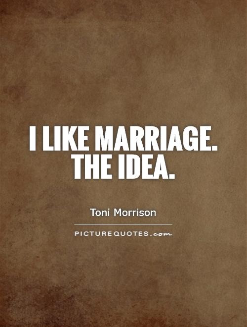 I like marriage. The idea Picture Quote #1