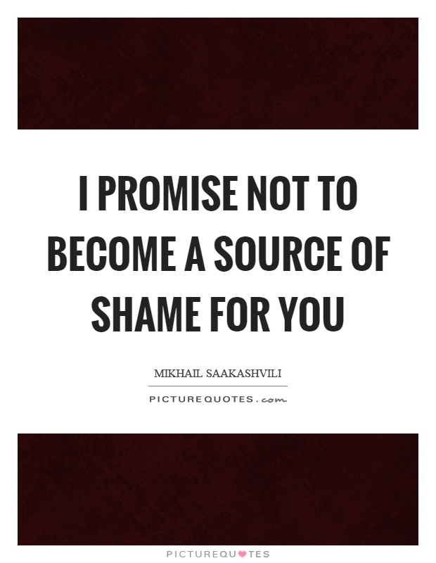 I promise not to become a source of shame for you Picture Quote #1