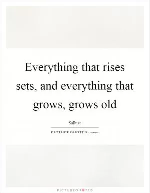 Everything that rises sets, and everything that grows, grows old Picture Quote #1