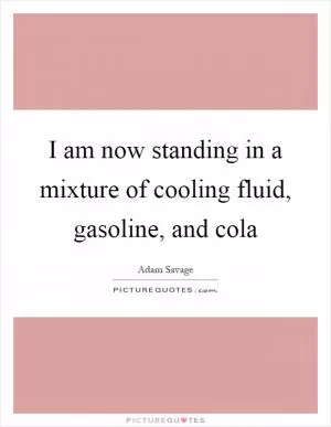 I am now standing in a mixture of cooling fluid, gasoline, and cola Picture Quote #1