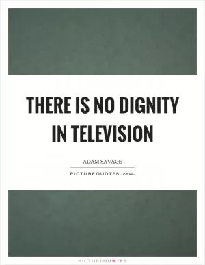 There is no dignity in television Picture Quote #1