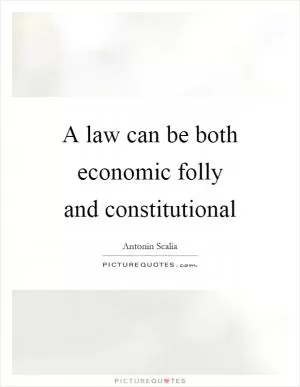 A law can be both economic folly and constitutional Picture Quote #1