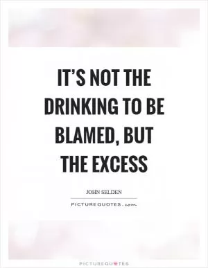 It’s not the drinking to be blamed, but the excess Picture Quote #1
