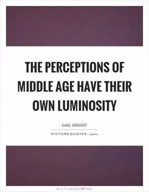The perceptions of middle age have their own luminosity Picture Quote #1