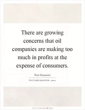 There are growing concerns that oil companies are making too much in profits at the expense of consumers Picture Quote #1