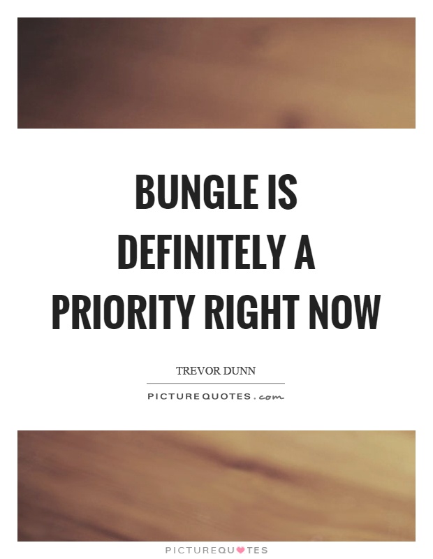 Bungle is definitely a priority right now Picture Quote #1