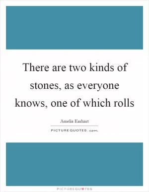 There are two kinds of stones, as everyone knows, one of which rolls Picture Quote #1