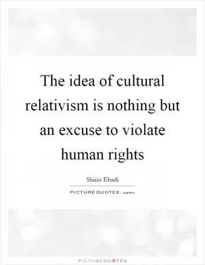 The idea of cultural relativism is nothing but an excuse to violate human rights Picture Quote #1