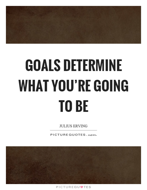 Goals determine what you're going to be Picture Quote #1