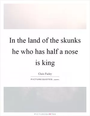 In the land of the skunks he who has half a nose is king Picture Quote #1