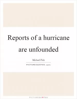 Reports of a hurricane are unfounded Picture Quote #1