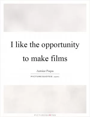 I like the opportunity to make films Picture Quote #1