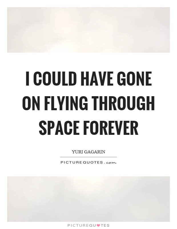 I could have gone on flying through space forever Picture Quote #1