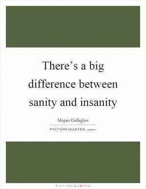 There’s a big difference between sanity and insanity Picture Quote #1