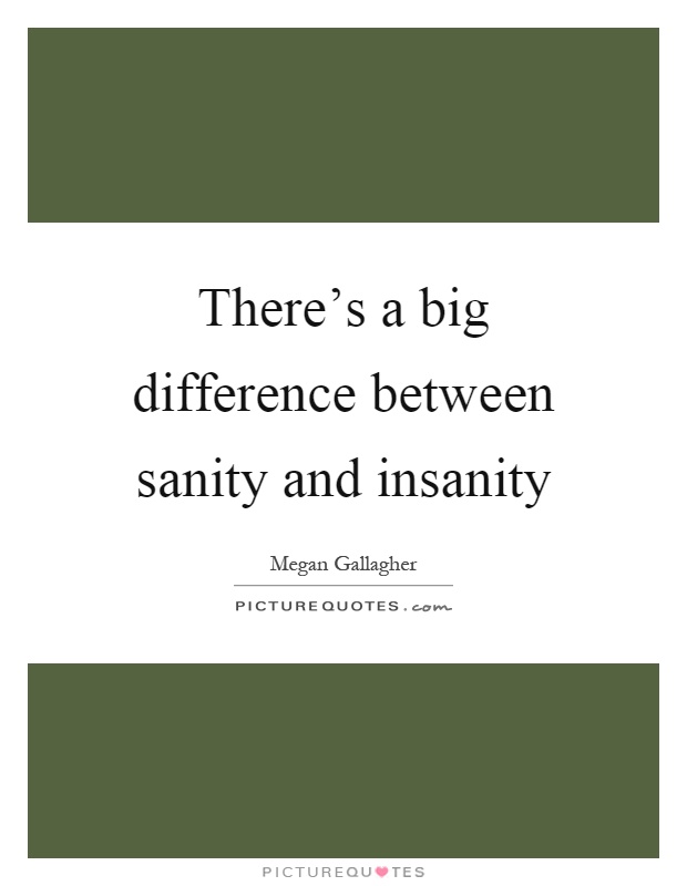 There's a big difference between sanity and insanity Picture Quote #1