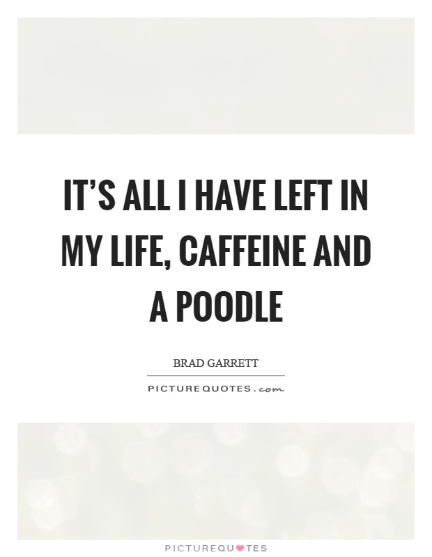 It's all I have left in my life, caffeine and a poodle Picture Quote #1