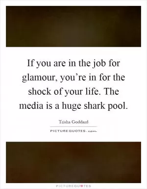 If you are in the job for glamour, you’re in for the shock of your life. The media is a huge shark pool Picture Quote #1