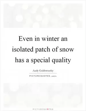 Even in winter an isolated patch of snow has a special quality Picture Quote #1