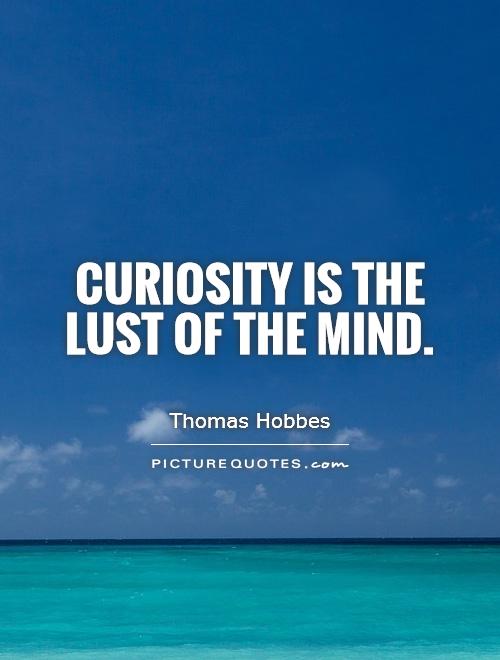 Curiosity is the lust of the mind Picture Quote #1
