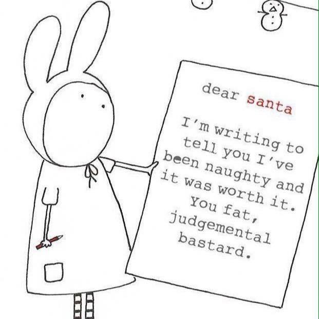 Dear Santa, I'm writing to tell you I've been naughty and it was worth it. You fat, judgmental bastard Picture Quote #1