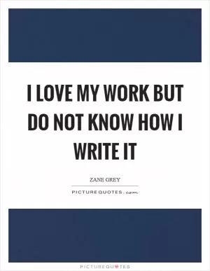 I love my work but do not know how I write it Picture Quote #1