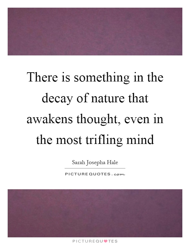 There is something in the decay of nature that awakens thought, even in the most trifling mind Picture Quote #1