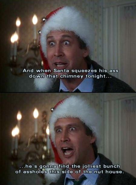 And when Santa squeezes his fat as down that chimney tonight... he's gonna find the jolliest bunch of assholes this side of the nut house Picture Quote #1