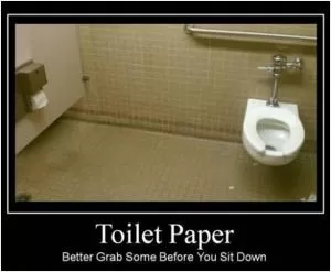 Toilet paper. Better grab some before you sit down Picture Quote #1
