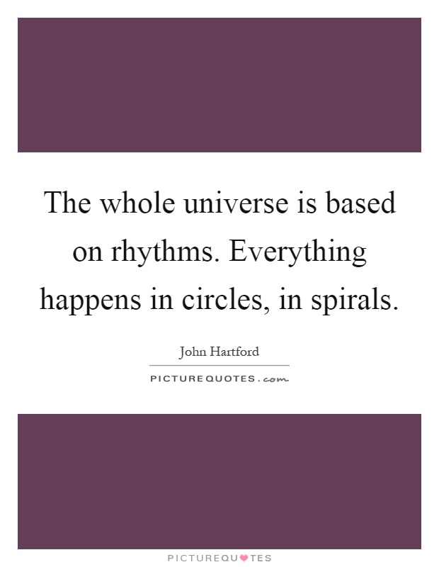 The whole universe is based on rhythms. Everything happens in circles, in spirals Picture Quote #1