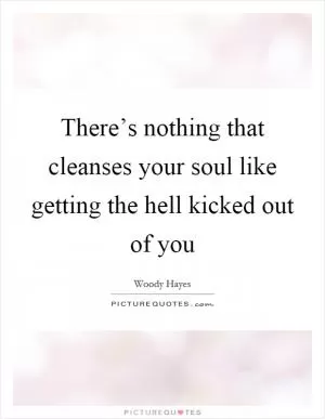 There’s nothing that cleanses your soul like getting the hell kicked out of you Picture Quote #1
