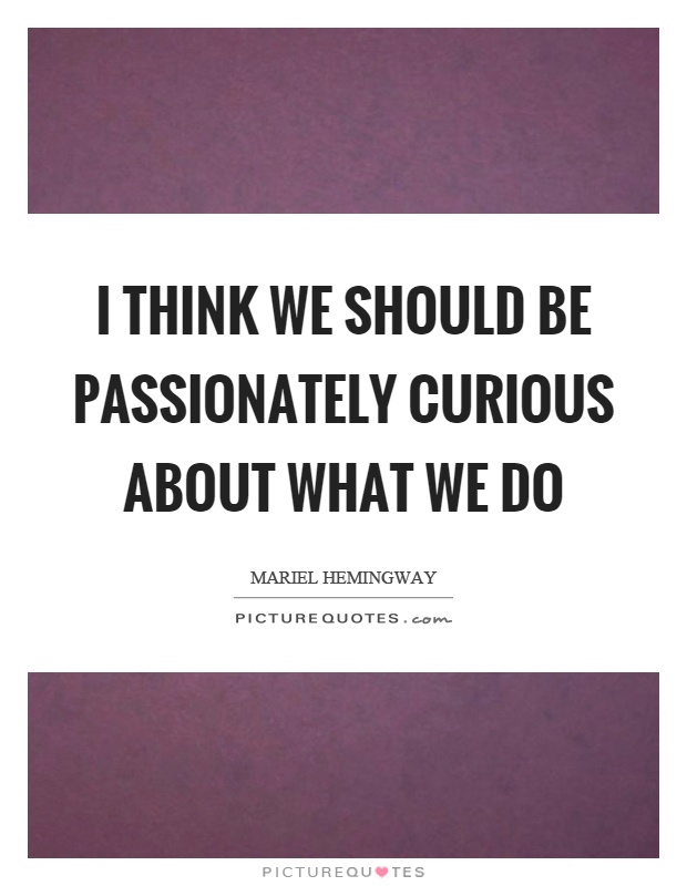 I think we should be passionately curious about what we do Picture Quote #1
