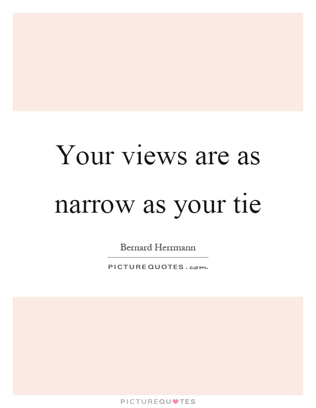 Your views are as narrow as your tie Picture Quote #1