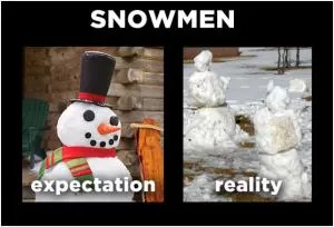 Snowmen. Expectation. Reality Picture Quote #1