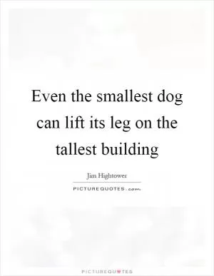 Even the smallest dog can lift its leg on the tallest building Picture Quote #1