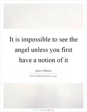 It is impossible to see the angel unless you first have a notion of it Picture Quote #1