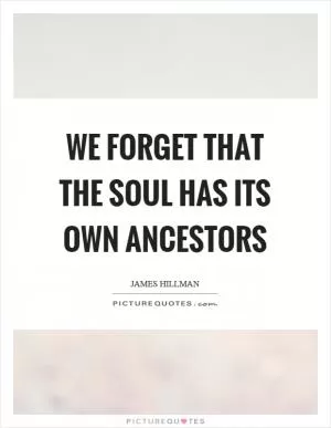 We forget that the soul has its own ancestors Picture Quote #1